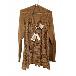 NEW SIMPLY NOELLE women's convertible knit top in brown